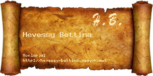 Hevessy Bettina névjegykártya